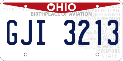 OH license plate GJI3213