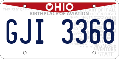 OH license plate GJI3368
