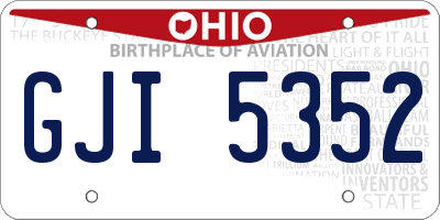 OH license plate GJI5352