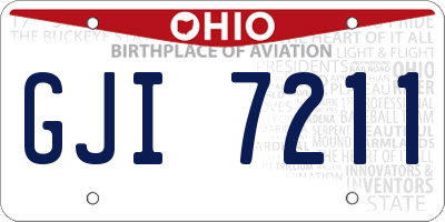 OH license plate GJI7211