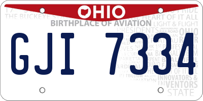 OH license plate GJI7334