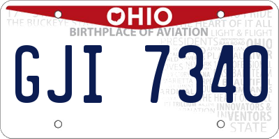 OH license plate GJI7340