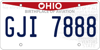 OH license plate GJI7888