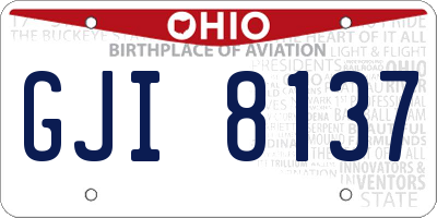OH license plate GJI8137