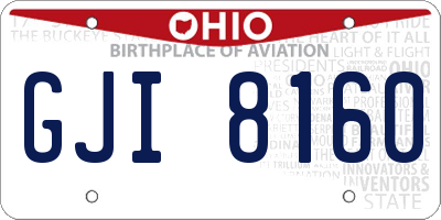OH license plate GJI8160