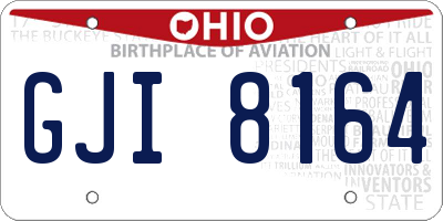 OH license plate GJI8164