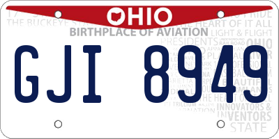 OH license plate GJI8949