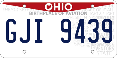OH license plate GJI9439