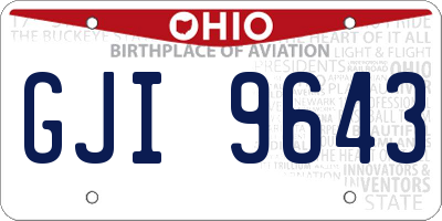 OH license plate GJI9643