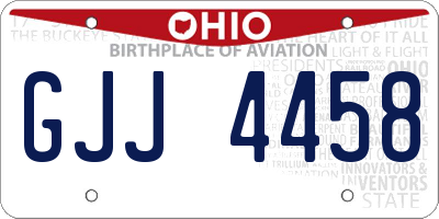 OH license plate GJJ4458