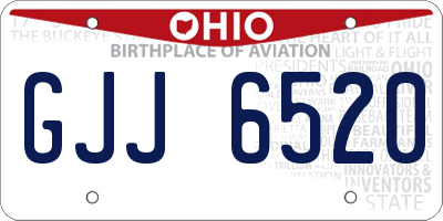 OH license plate GJJ6520