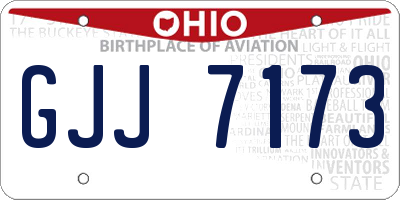 OH license plate GJJ7173
