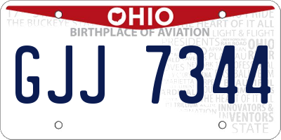 OH license plate GJJ7344
