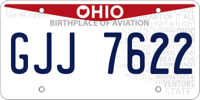 OH license plate GJJ7622