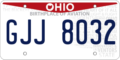 OH license plate GJJ8032