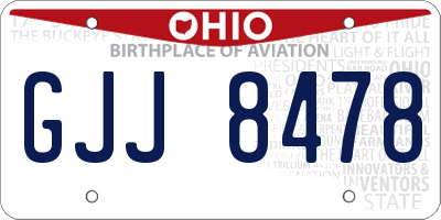 OH license plate GJJ8478