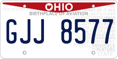OH license plate GJJ8577