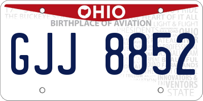 OH license plate GJJ8852