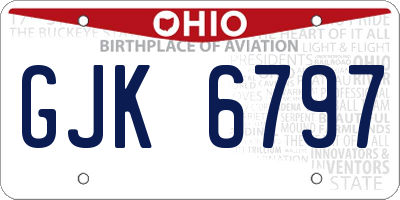 OH license plate GJK6797