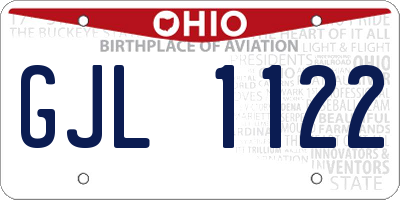 OH license plate GJL1122
