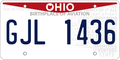 OH license plate GJL1436