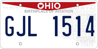 OH license plate GJL1514