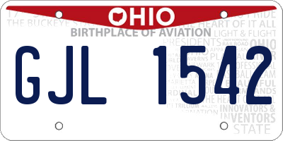 OH license plate GJL1542