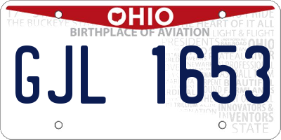OH license plate GJL1653