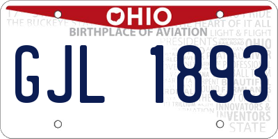 OH license plate GJL1893