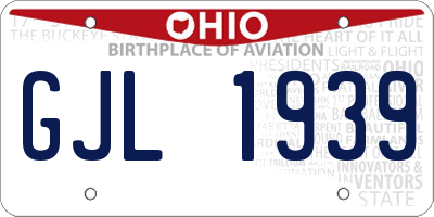 OH license plate GJL1939