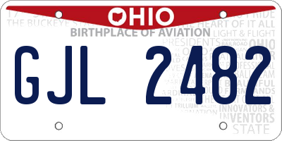 OH license plate GJL2482