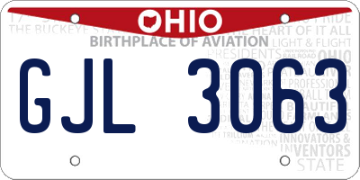 OH license plate GJL3063