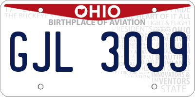OH license plate GJL3099