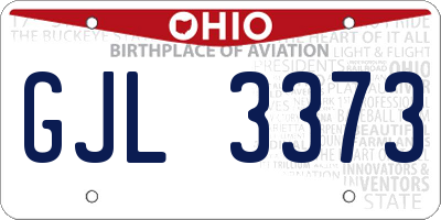 OH license plate GJL3373