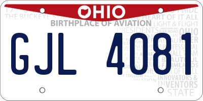 OH license plate GJL4081