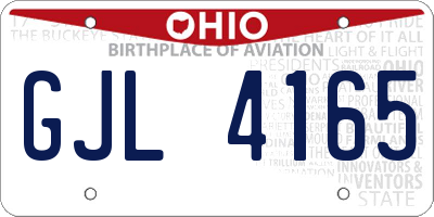 OH license plate GJL4165