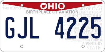 OH license plate GJL4225