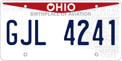 OH license plate GJL4241