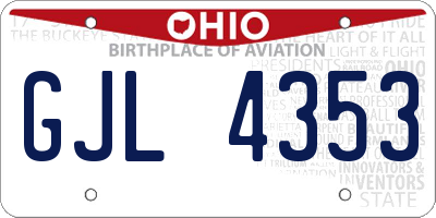 OH license plate GJL4353