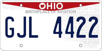 OH license plate GJL4422