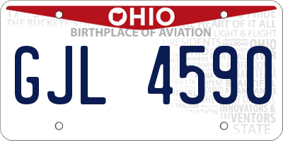 OH license plate GJL4590