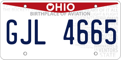 OH license plate GJL4665
