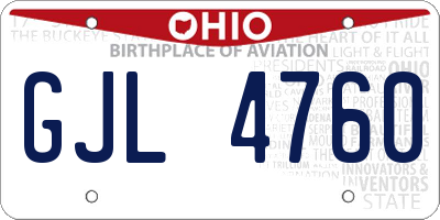 OH license plate GJL4760