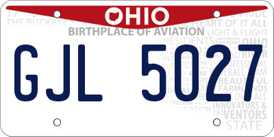 OH license plate GJL5027