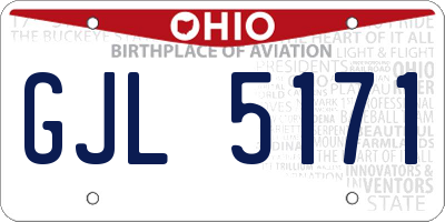 OH license plate GJL5171
