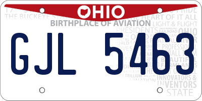 OH license plate GJL5463