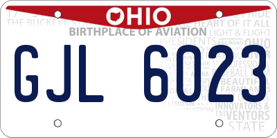 OH license plate GJL6023