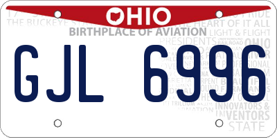 OH license plate GJL6996