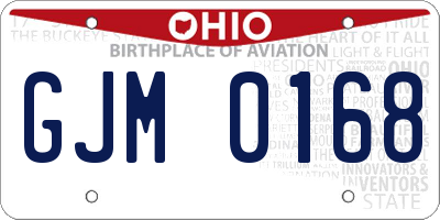 OH license plate GJM0168