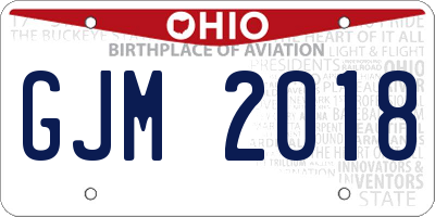 OH license plate GJM2018